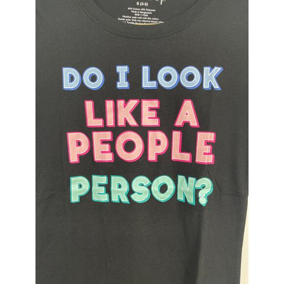 Wound Up Womens Juniors Black TShirt Do I Look Like A People Person Graphic Tee - Picture 8 of 10
